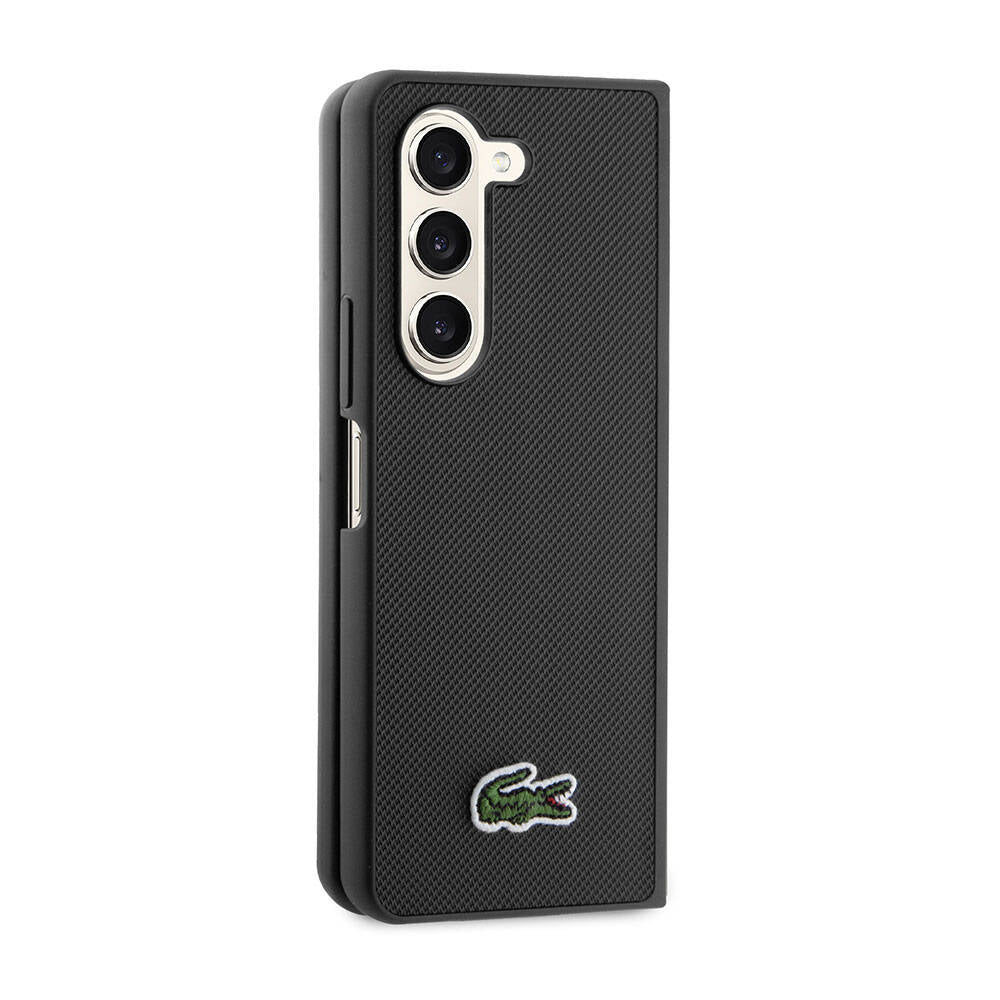 Lacoste Galaxy Z Fold 5 Orjinal Lisanslı PU Pike Desenli Arka Yüzey İkonik Timsah Dokuma Logolu Telefon Kılıfı - 5