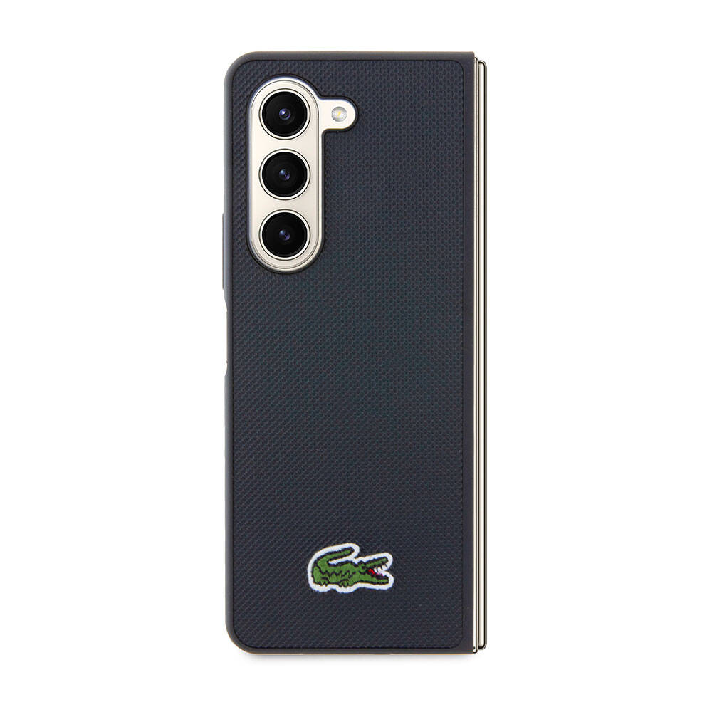 Lacoste Galaxy Z Fold 5 Orjinal Lisanslı PU Pike Desenli Arka Yüzey İkonik Timsah Dokuma Logolu Telefon Kılıfı - 8