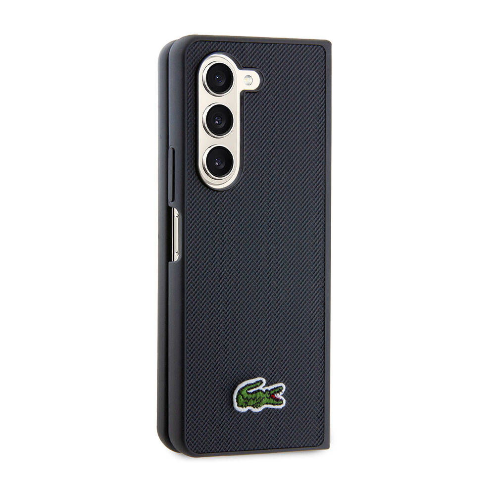 Lacoste Galaxy Z Fold 5 Orjinal Lisanslı PU Pike Desenli Arka Yüzey İkonik Timsah Dokuma Logolu Telefon Kılıfı - 11