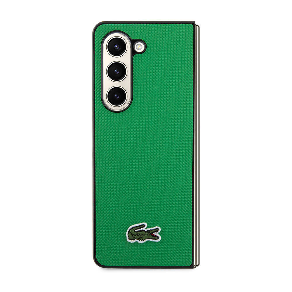 Lacoste Galaxy Z Fold 5 Orjinal Lisanslı PU Pike Desenli Arka Yüzey İkonik Timsah Dokuma Logolu Telefon Kılıfı - 14
