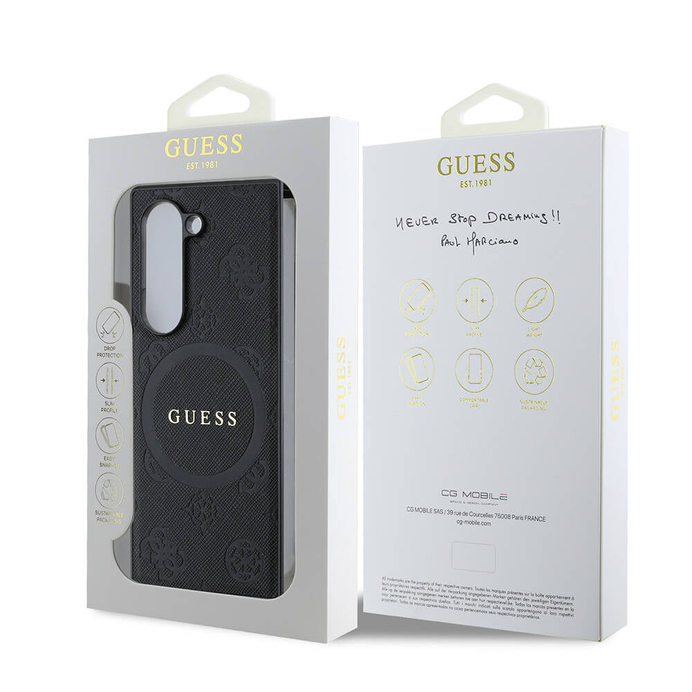 Guess Galaxy Z Fold 6 Orjinal Lisanslı Magsafe Şarj Özellikli Saffiano Metal Logo Telefon Kılıfı - 7