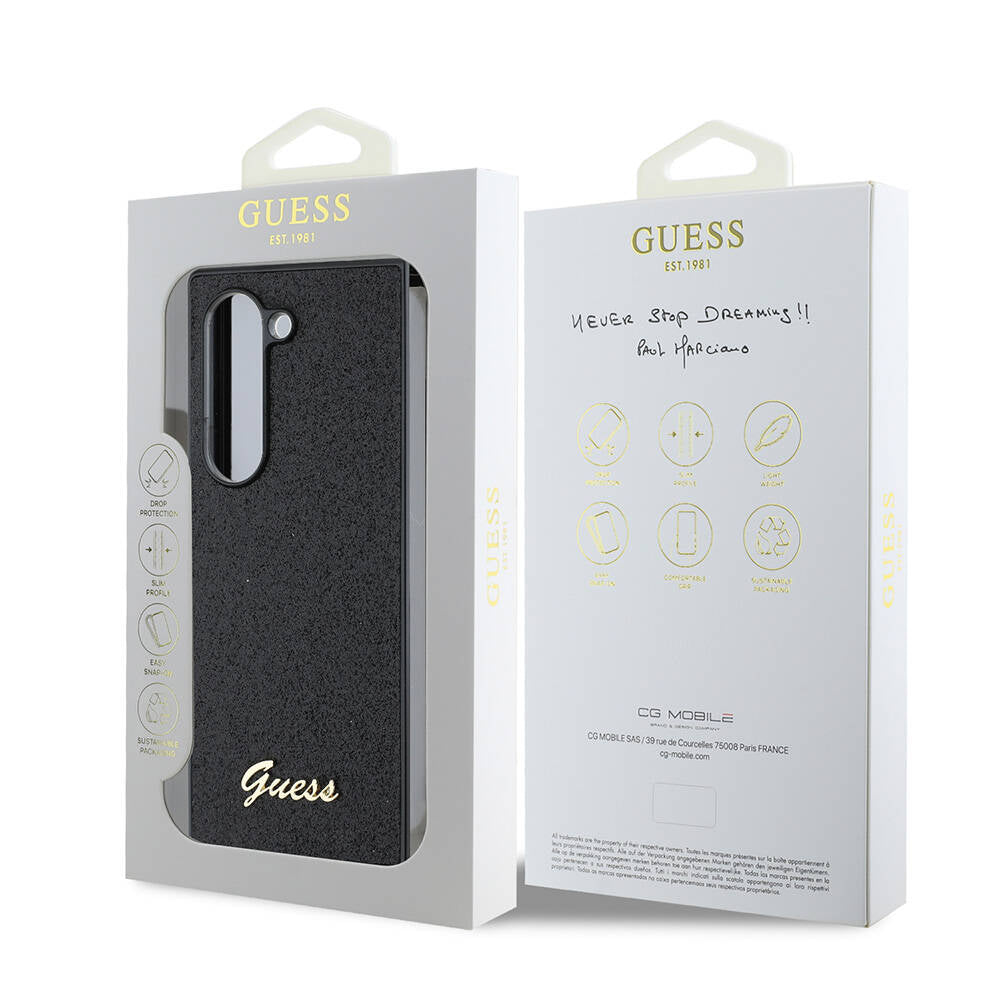 Guess Galaxy Z Fold 6 Orjinal Lisanslı Yazı Logolu Glitter Script Telefon Kılıfı - 7