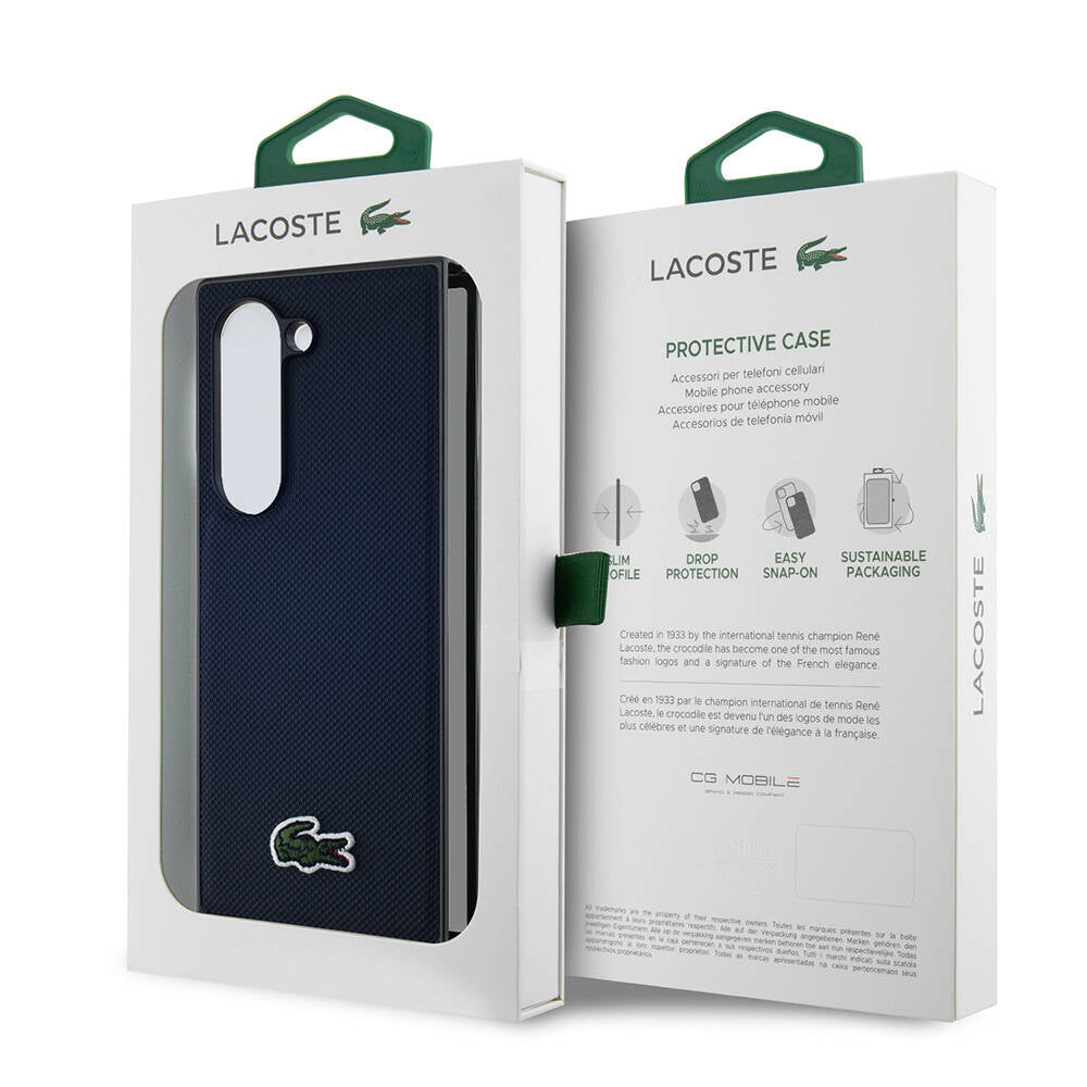 Lacoste Galaxy Z Fold 6 Orjinal Lisanslı Magsafe Şarj Özellikli Pike Desenli Arka Yüzey İkonik Timsah Dokuma Logolu Telefon Kılıfı - 7