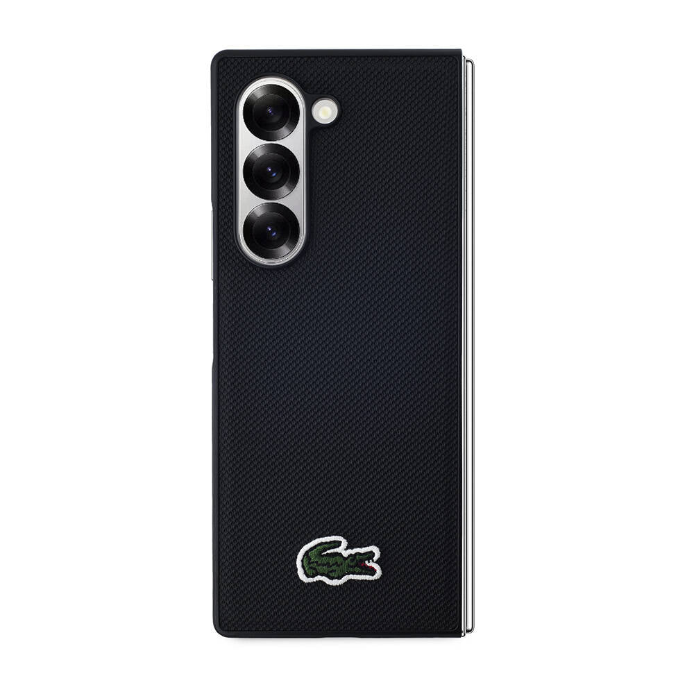 Lacoste Galaxy Z Fold 6 Orjinal Lisanslı PU Pike Desenli Arka Yüzey İkonik Timsah Dokuma Logolu Telefon Kılıfı - 2
