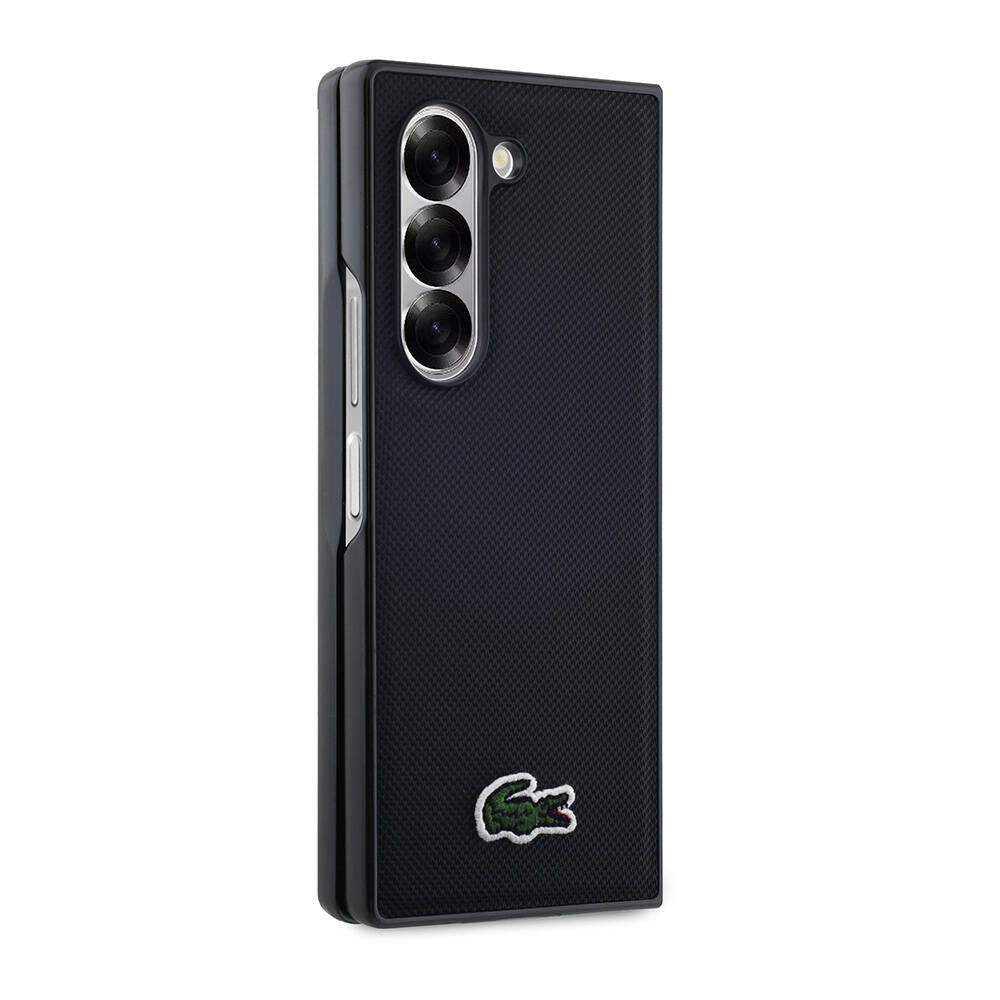 Lacoste Galaxy Z Fold 6 Orjinal Lisanslı PU Pike Desenli Arka Yüzey İkonik Timsah Dokuma Logolu Telefon Kılıfı - 5