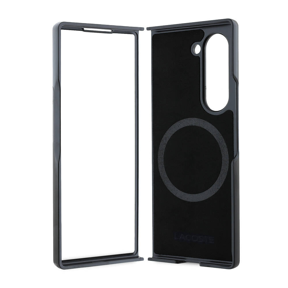 Lacoste Galaxy Z Fold 6 Orjinal Lisanslı PU Pike Desenli Arka Yüzey İkonik Timsah Dokuma Logolu Telefon Kılıfı - 6