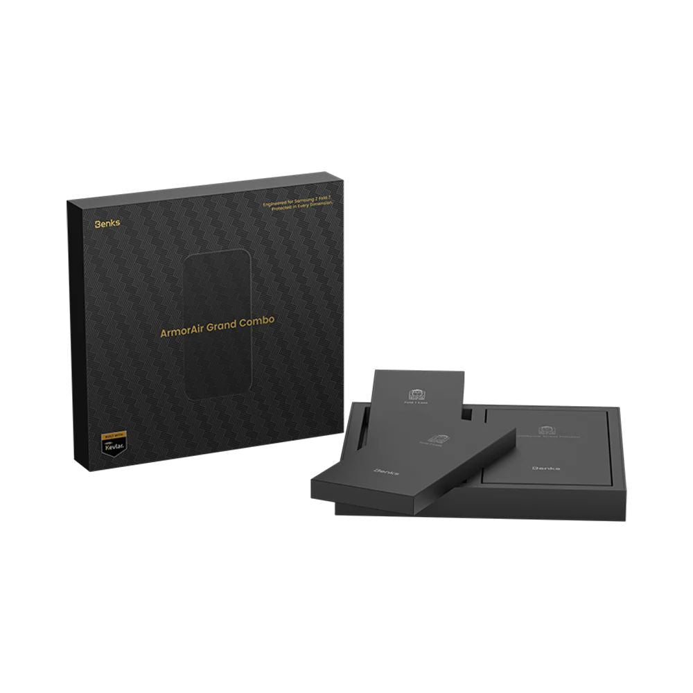 Benks ArmorAir ArmorGrid Grand Galaxy Z Fold 7 Combo Üçlü Aksesuar Seti (Ön Arka Kevlar Telefon Kılıfı + Ekran Koruyucu)