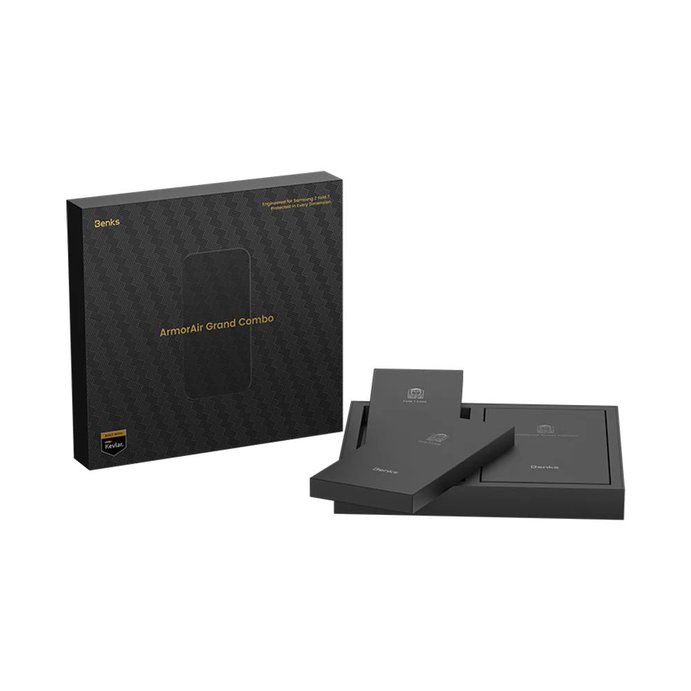 Benks ArmorAir Aurora Grand Combo Galaxy Z Fold 7 Üçlü Aksesuar Seti (Ön Arka Kevlar Kılıf + Ekran Koruyucu)