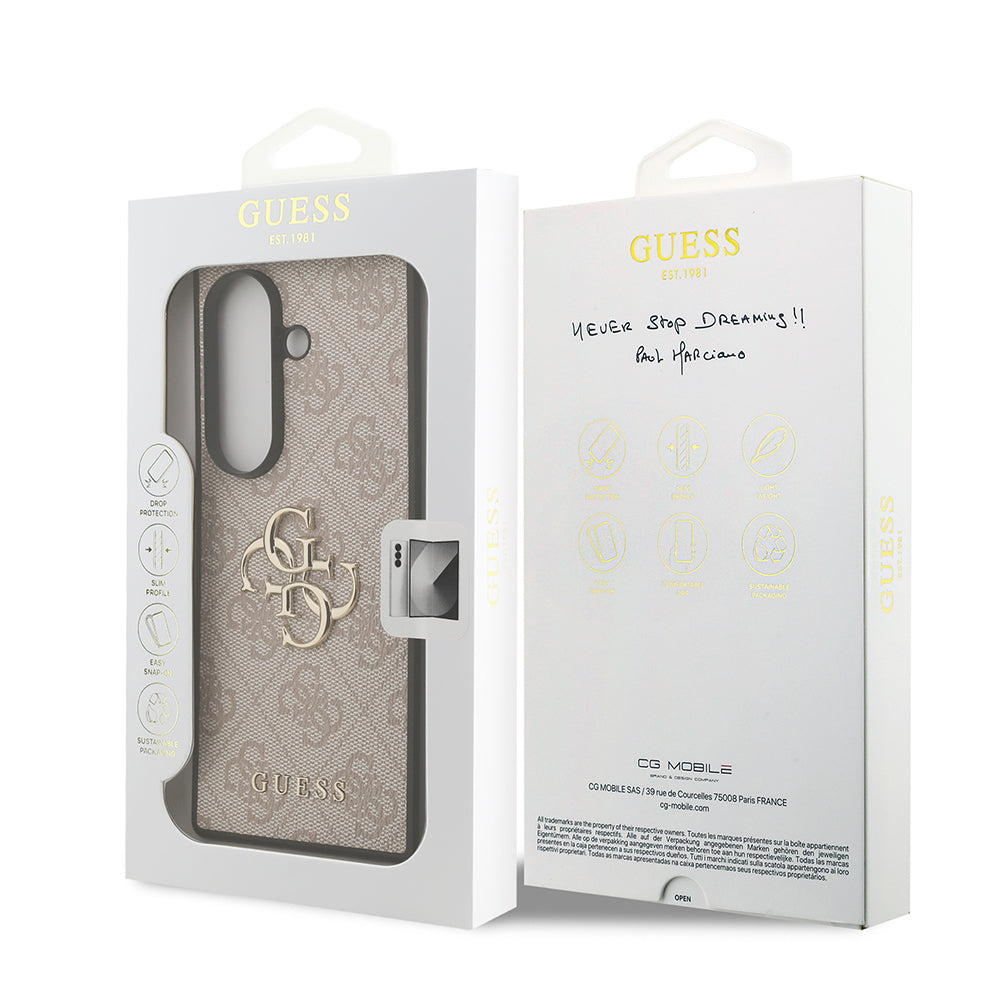 Guess Galaxy Z Fold 7 Orjinal Lisanslı PU Deri Büyük Metal Logo Dizaynlı Kılıf