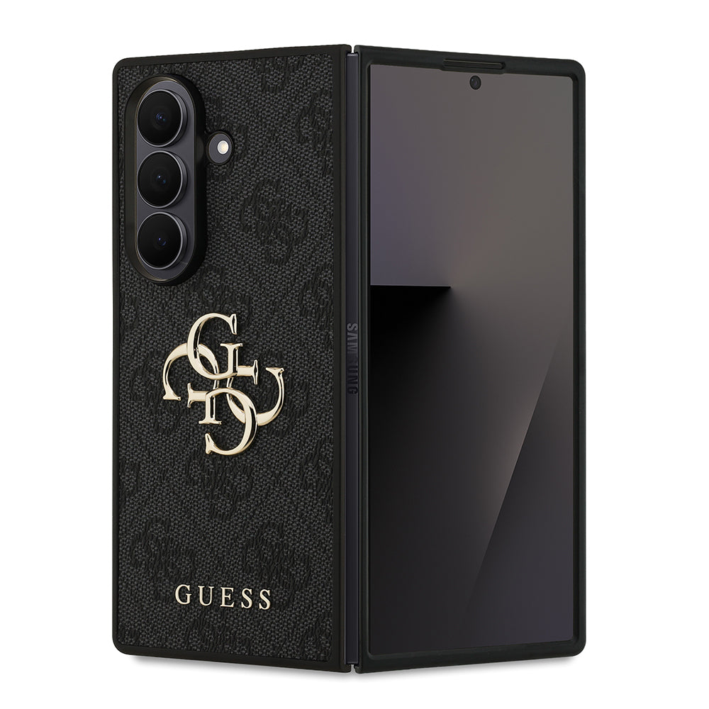 Guess Galaxy Z Fold 7 Orjinal Lisanslı PU Deri Büyük Metal Logo Dizaynlı Kılıf
