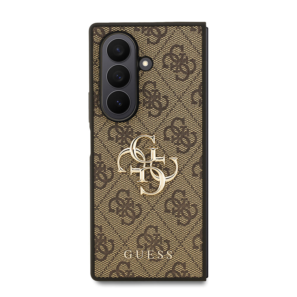 Guess Galaxy Z Fold 7 Orjinal Lisanslı PU Deri Büyük Metal Logo Dizaynlı Kılıf