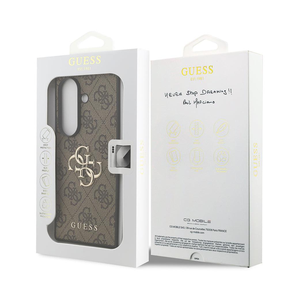 Guess Galaxy Z Fold 7 Orjinal Lisanslı PU Deri Büyük Metal Logo Dizaynlı Kılıf