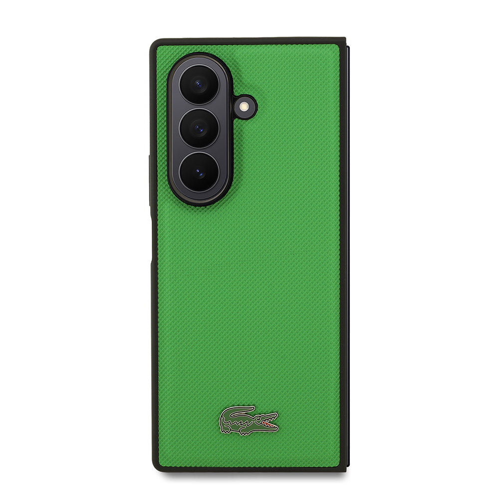 Lacoste Galaxy Z Fold 7 Orjinal Lisanslı M-safe Pike Desenli Arka Yüzey İkonik Timsah Metal Logolu Telefon Kılıfı