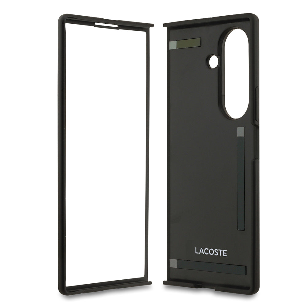 Lacoste Galaxy Z Fold 7 Orjinal Lisanslı M-safe Pike Desenli Arka Yüzey İkonik Timsah Metal Logolu Telefon Kılıfı