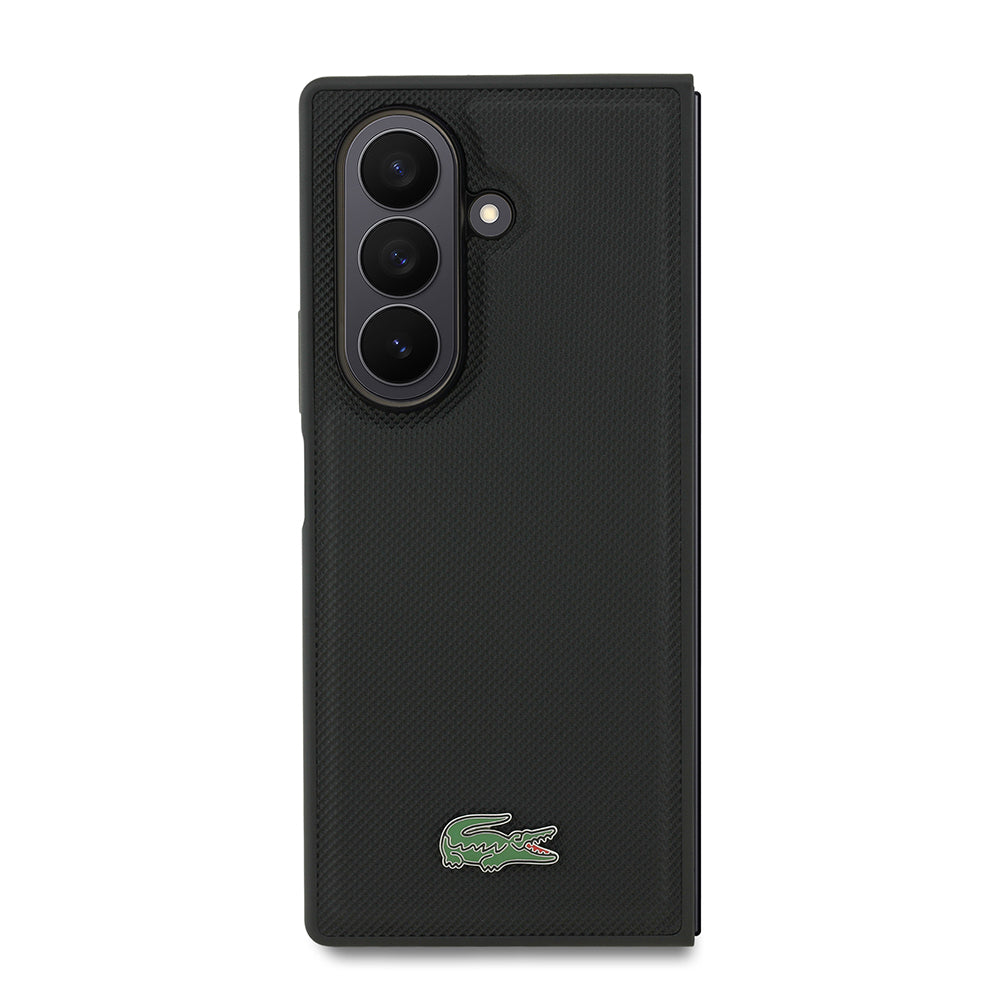 Lacoste Galaxy Z Fold 7 Orjinal Lisanslı M-safe Pike Desenli Arka Yüzey İkonik Timsah Metal Logolu Telefon Kılıfı