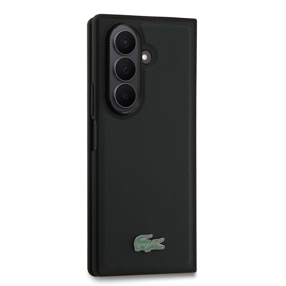 Lacoste Galaxy Z Fold 7 Orjinal Lisanslı M-safe Pike Desenli Arka Yüzey İkonik Timsah Metal Logolu Telefon Kılıfı