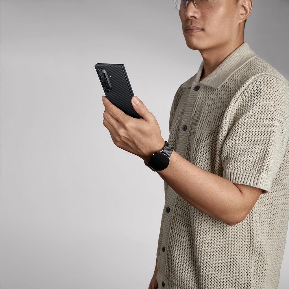 Pitaka Ultra-Slim Classic Serisi Galaxy Z Fold 7 M-safe 600D Aramid Fiber Black-Grey Twill Kılıf