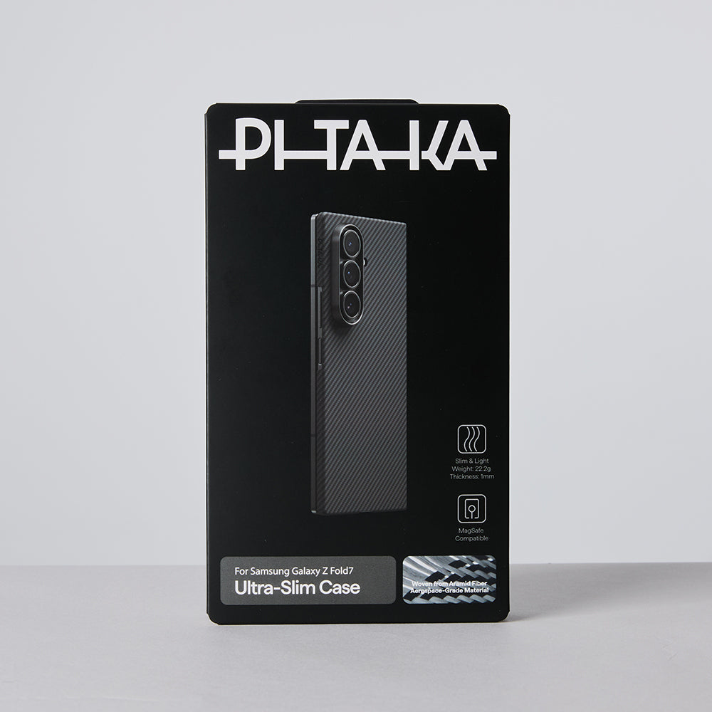 Pitaka Ultra-Slim Classic Serisi Galaxy Z Fold 7 M-safe 600D Aramid Fiber Black-Grey Twill Kılıf