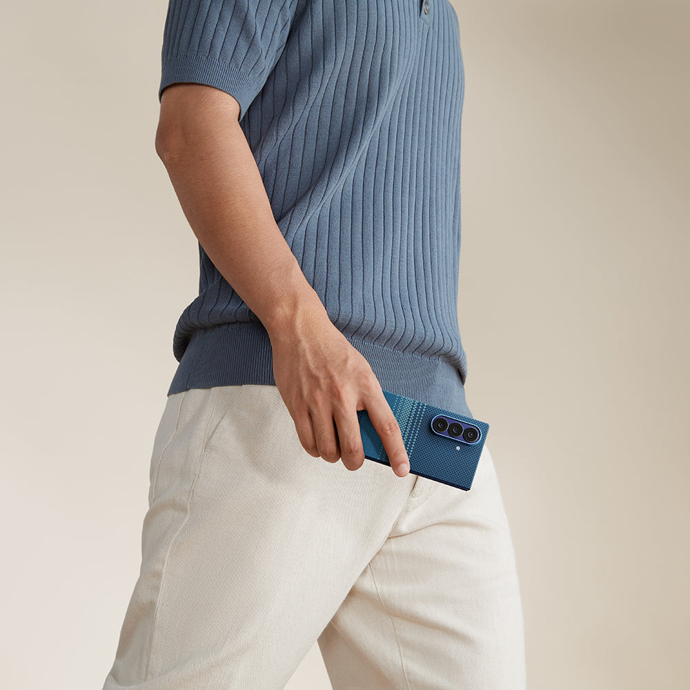 Pitaka Tactile Woven Sunset-Moonrise Serisi Galaxy Z Fold 7 M-safe Aramid Fiber Telefon Kılıfı