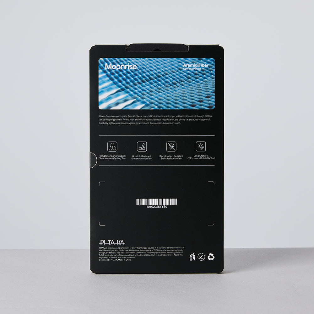 Pitaka Tactile Woven Sunset-Moonrise Serisi Galaxy Z Fold 7 M-safe Aramid Fiber Telefon Kılıfı
