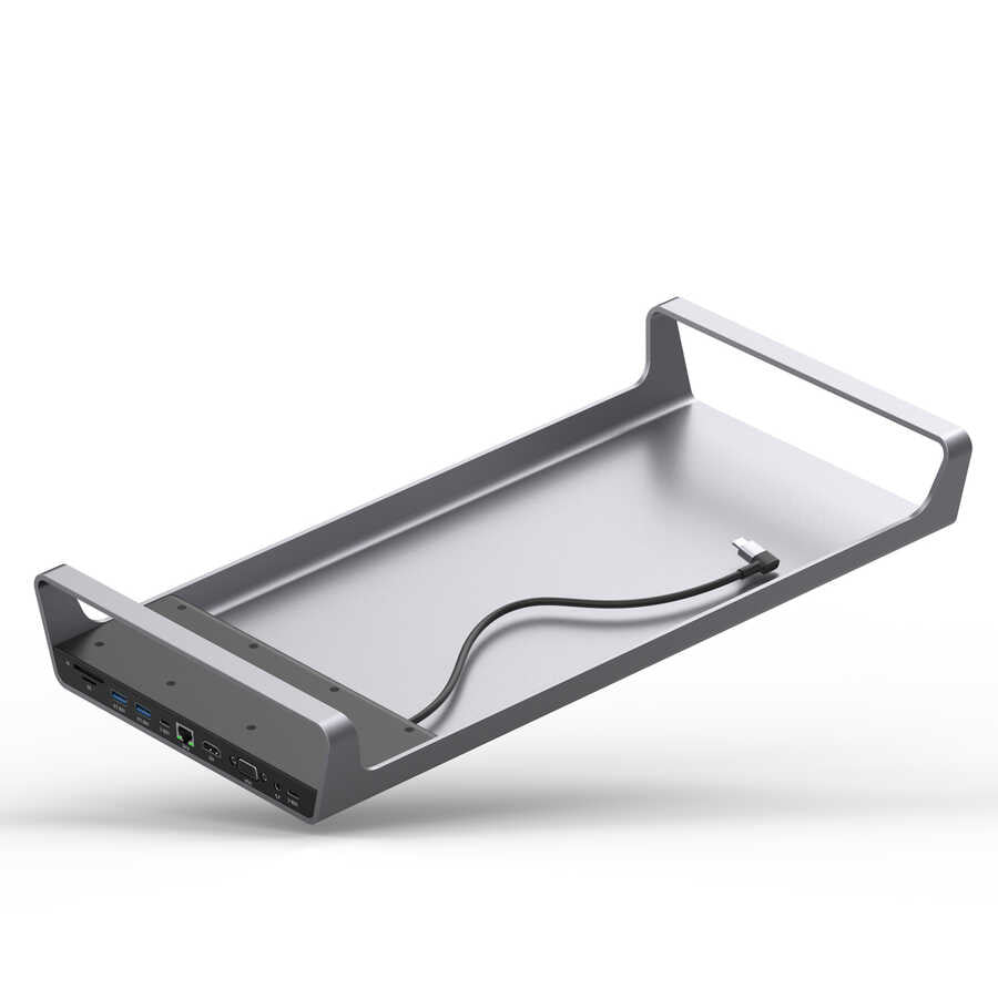 Go-Des GD-9128 Hub ve Kablosuz Şarj Destekli Laptop Standı Docking Station Stand - 5