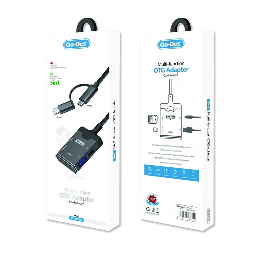 Go-Des GD-DK106 5 in 1 OTG Hafıza Kart Okuyucu - 2