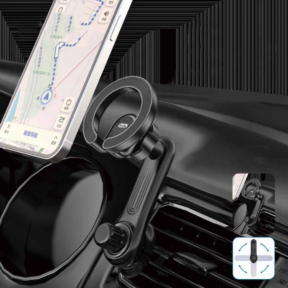 Go-Des GD-HD311 Magsafe Magnetik 360 Derece Dönebilen Dirsek Ve Başlıklı Telefon Tutucu Havalandırma Tasarım - 2