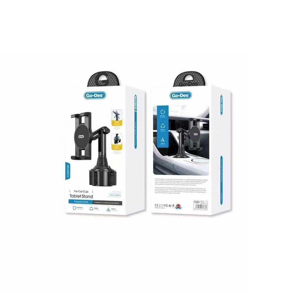 Go-Des GD-HD313 Araç İçi Telefon Tutucu 360 Oynar Başlıklı Bardaklık Tipi Tutucu - 2