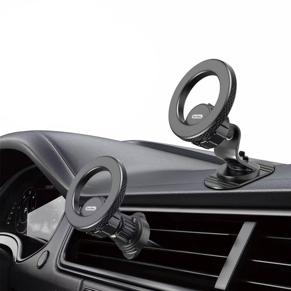 Go-Des GD-HD318 Magsafe Magnetik 360° Dönebilen 2in1 Havalandırma ve Düz Zemin Telefon Tutucu - 2