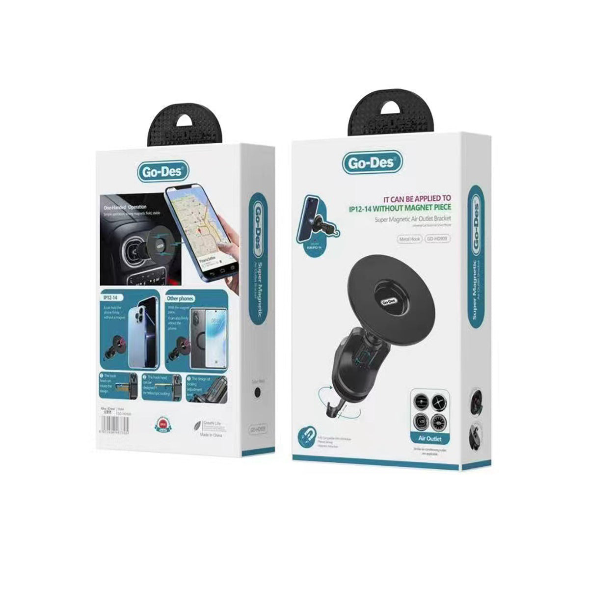 Go-Des GD-HD909 Süper Magnetik 360 Derece Oynar Başlıklı Telefon Tutucu Havalandırma Tasarım - 2