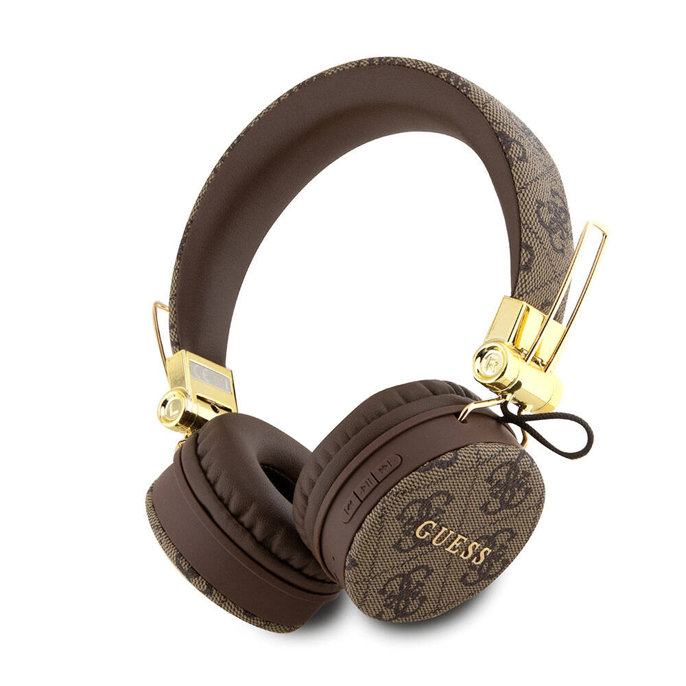 Guess Orjinal Lisanslı 4G Metal Logo PU Deri Ayarlanabilir Kulak Üstü Bluetooth Kulaklık - 9