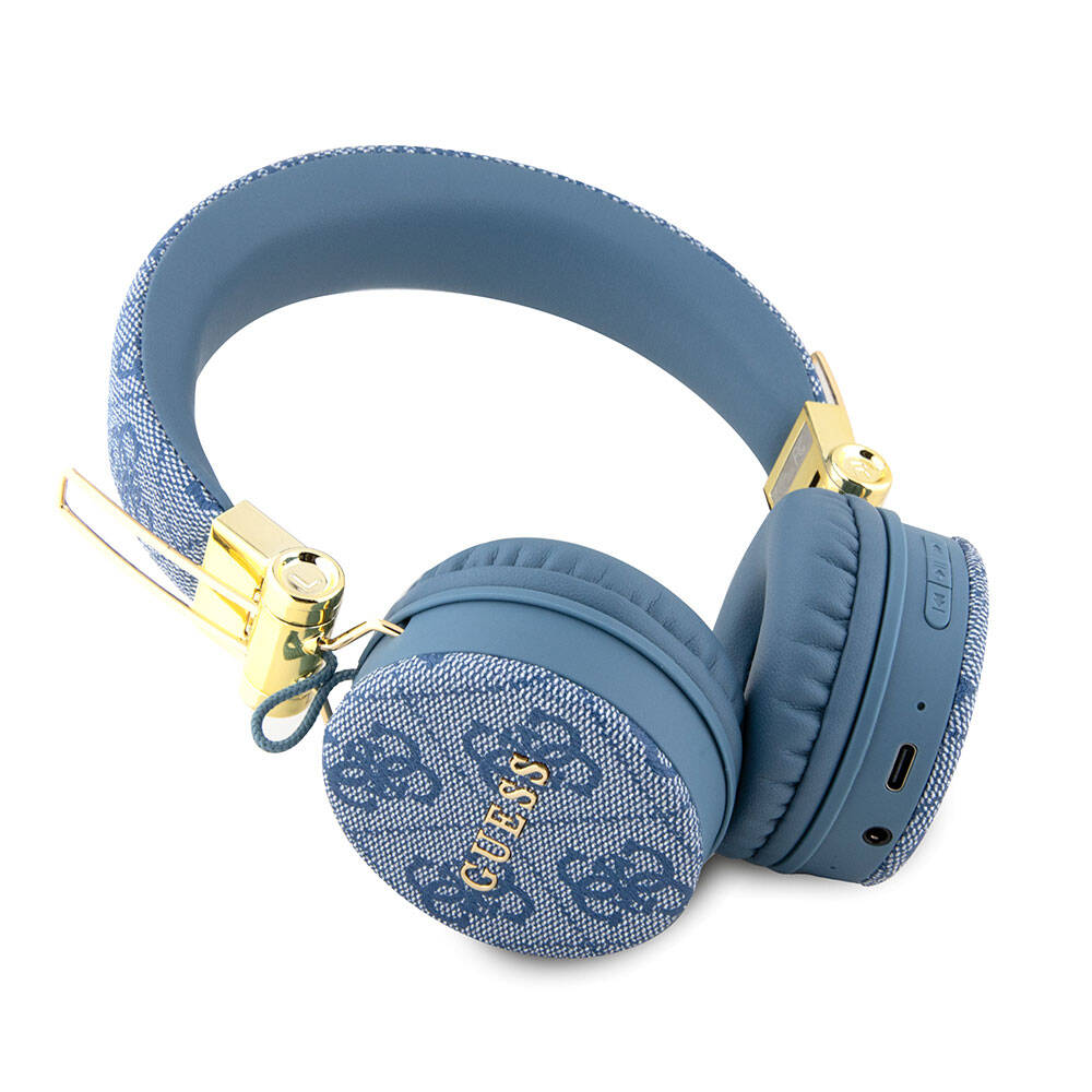 Guess Orjinal Lisanslı 4G Metal Logo PU Deri Ayarlanabilir Kulak Üstü Bluetooth Kulaklık - 6