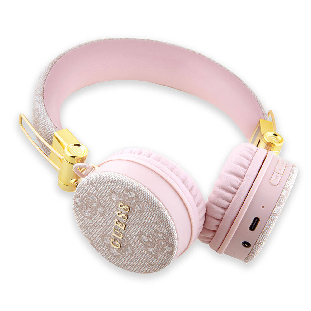 Guess Orjinal Lisanslı 4G Metal Logo PU Deri Ayarlanabilir Kulak Üstü Bluetooth Kulaklık - 14