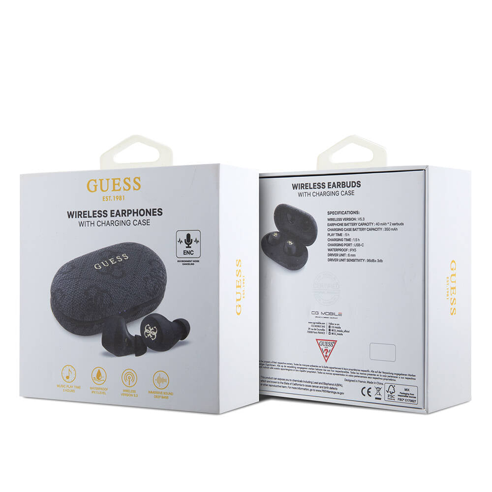 Guess Orjinal Lisanslı Klasik Metal Yazı Logolu TWS Kulak İçi Bluetooth Kulaklık - 5