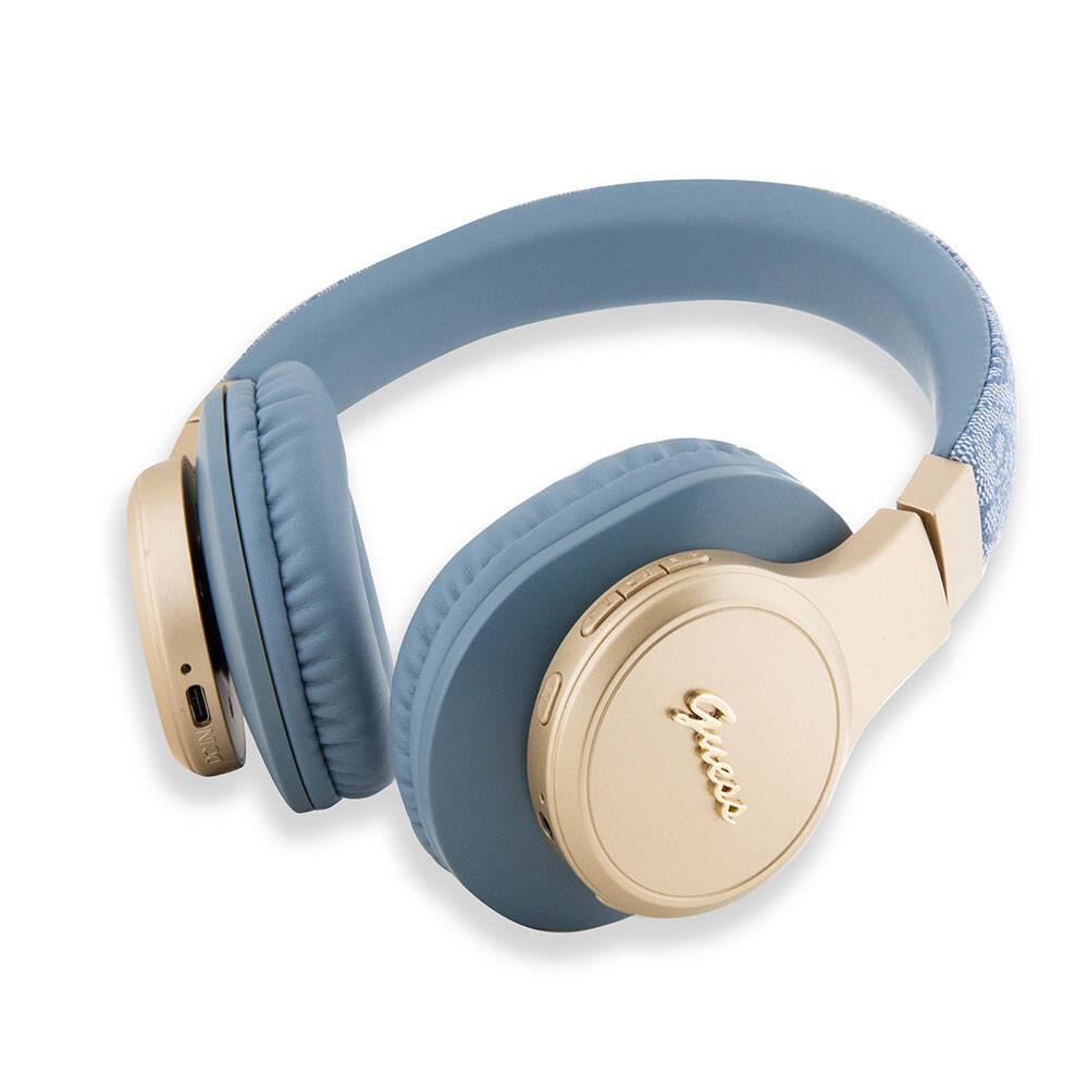Guess Orjinal Lisanslı Script Gold Serisi Metal Yazı Logolu 4G Desenli Bluetooth Kulaklık - 5