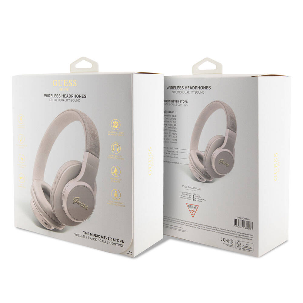 Guess Orjinal Lisanslı Script Gold Serisi Metal Yazı Logolu 4G Desenli Bluetooth Kulaklık - 11