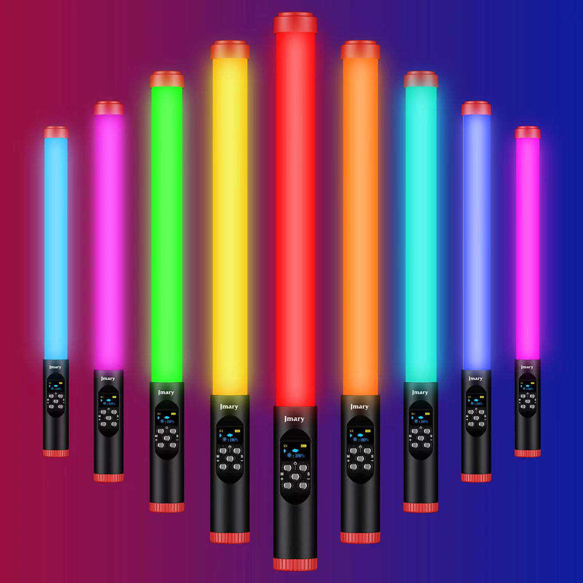 Jmary FM-128RGB OLED Ekran Göstergeli RGB Led Işıklı Su Geçirmez Aydınlatma Çubuğu - 12