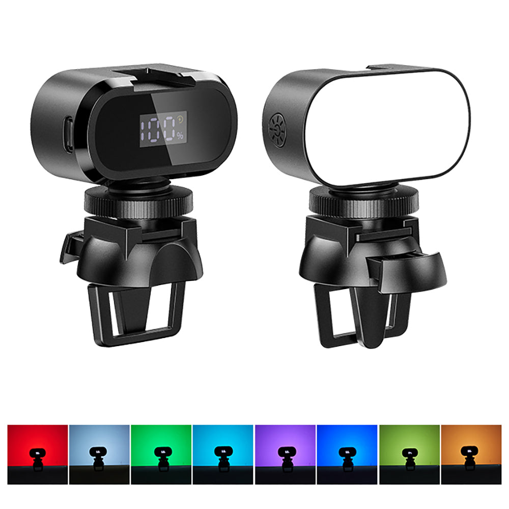 Jmary FM-16RGB Mandallı Dijital LED Göstergeli Telefon-Kamera Üstü RGB Işık 750mAh