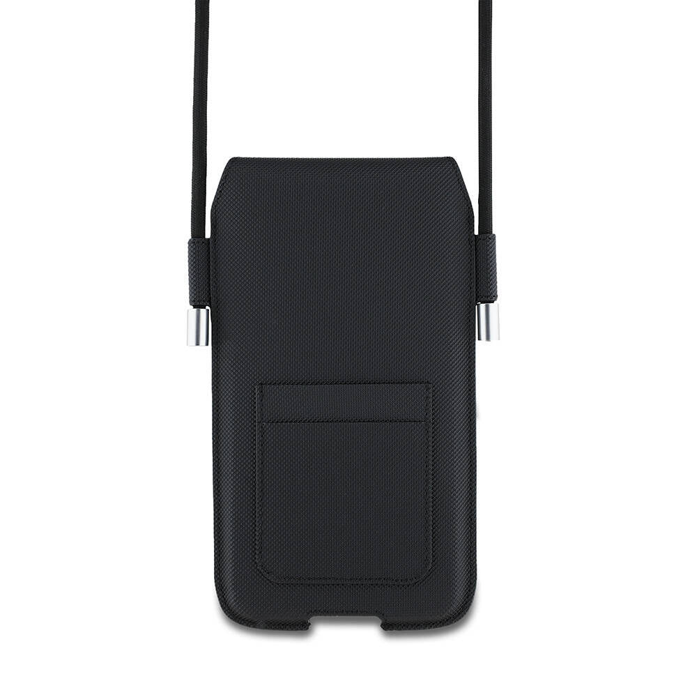 Lacoste Orjinal Lisanslı Çapraz Vücut Askılı PU Pike Desenli 6.7 inç'e Kadar Universal Telefon Kılıfı - 2