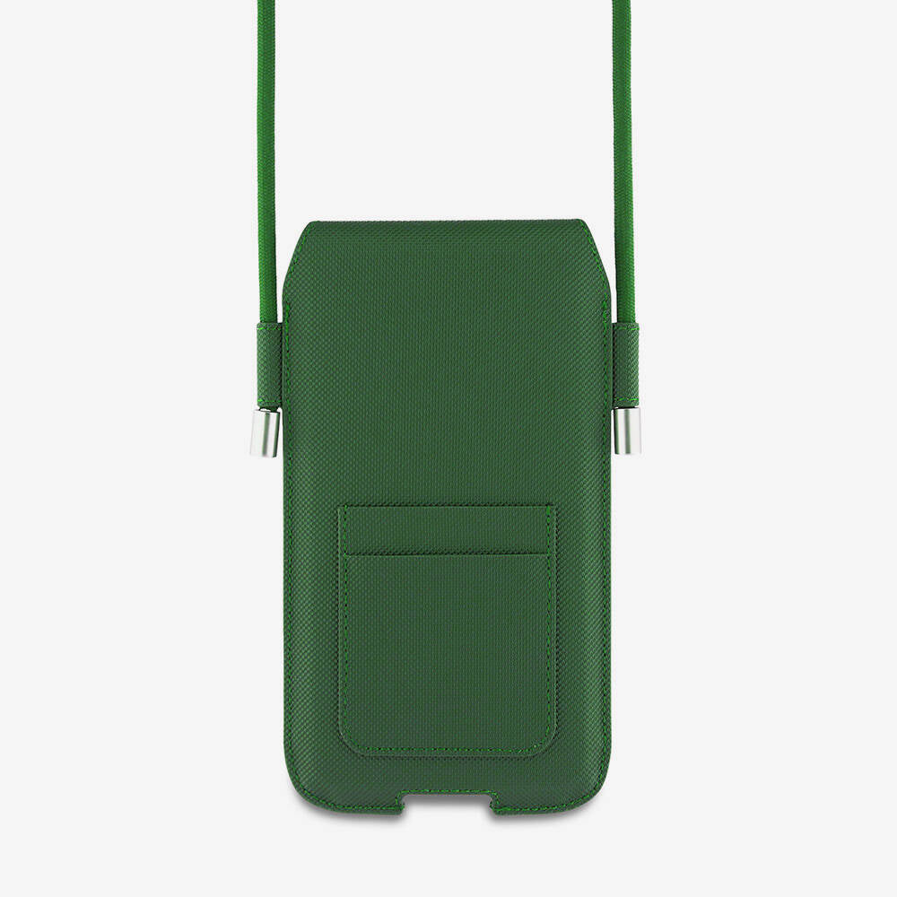 Lacoste Orjinal Lisanslı Çapraz Vücut Askılı PU Pike Desenli 6.7 inç'e Kadar Universal Telefon Kılıfı - 4