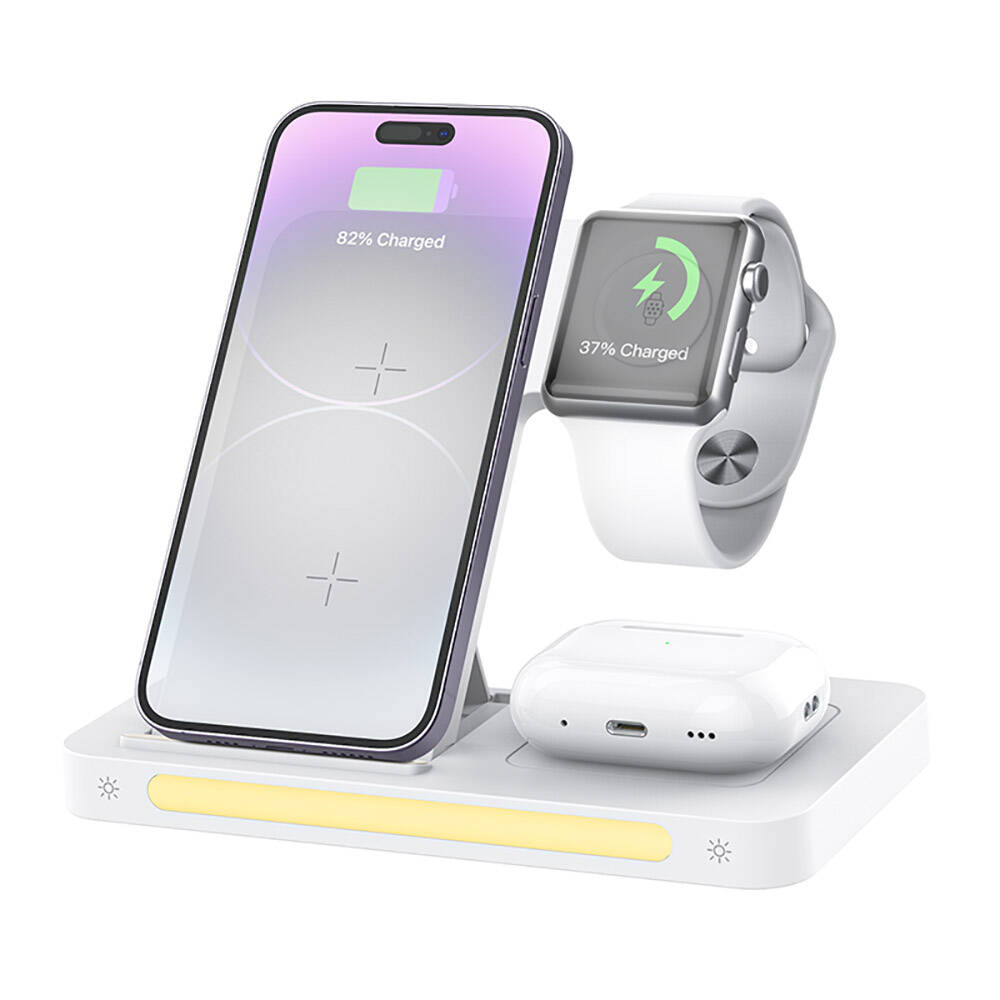 Recci RCW-31 4in1 Magsafe 15W Hızlı Şarj Özellikli LED Işıklı Magnetik Kablosuz Şarj Standı - 3
