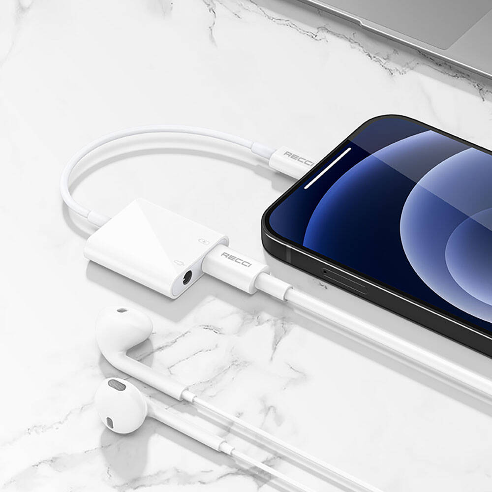 Recci RDS-A10 Lightning PD 3.0 2in1 Şarj ve Ses Adaptörü - 2