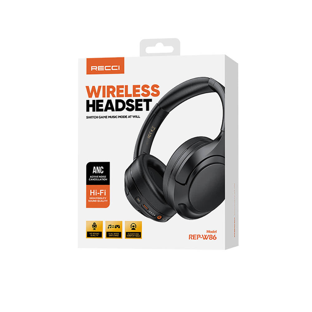 Recci REP-W86 ANC Özellikli Hi-Fi Ses Kaliteli Kulak Üstü Bluetooth v.5.3 Kulaklık - 6