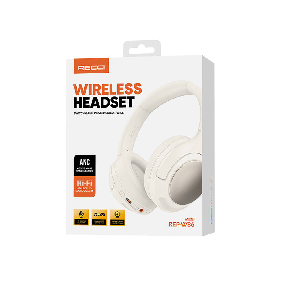 Recci REP-W86 ANC Özellikli Hi-Fi Ses Kaliteli Kulak Üstü Bluetooth v.5.3 Kulaklık - 12