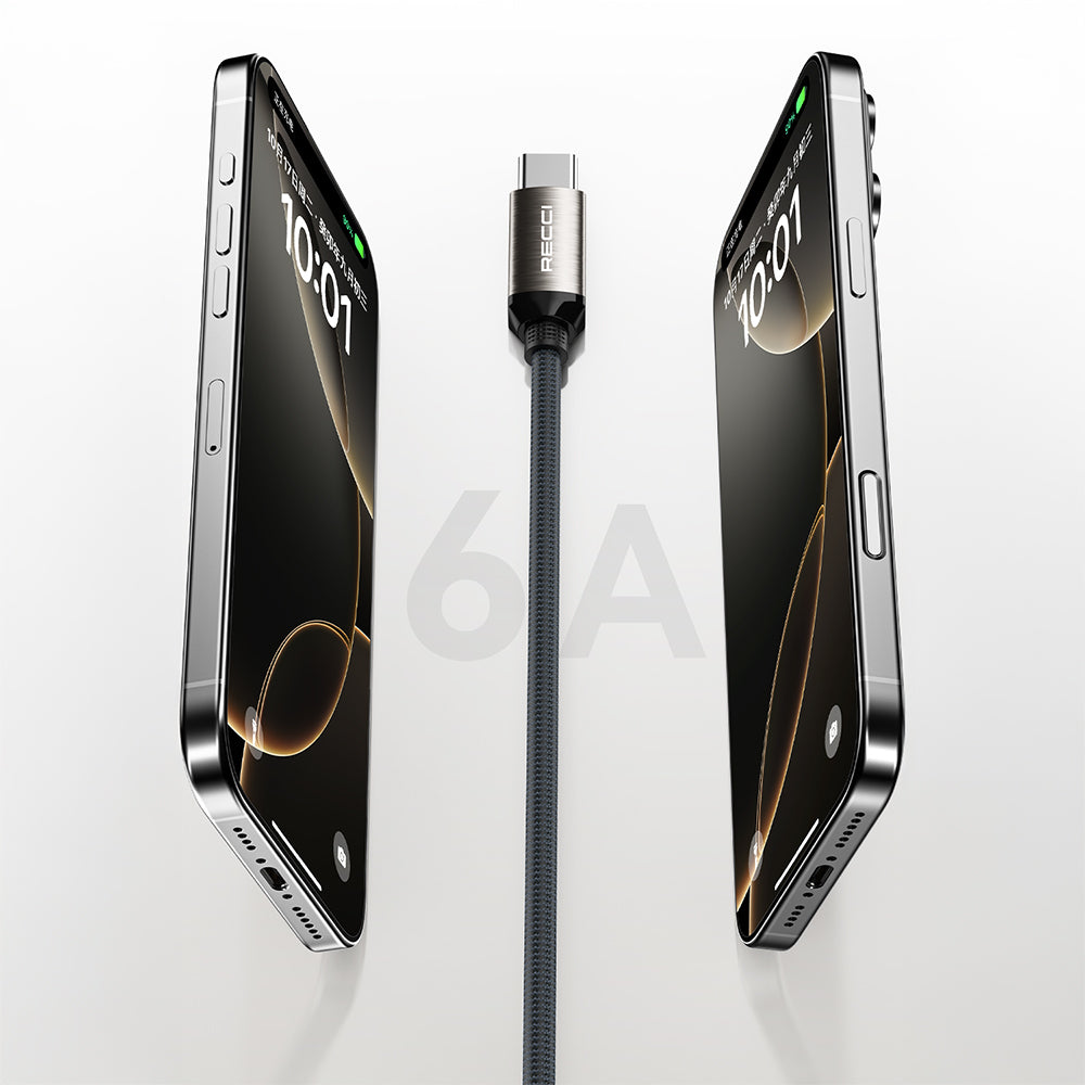 Recci RS35C USB-A to Type-C Örgü Tasarımlı Hızlı Şarj Özellikli 1 Metre Data ve Şarj Kablosu