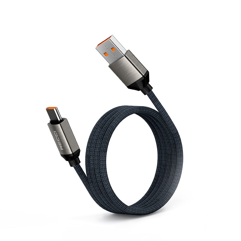 Recci RS35C USB-A to Type-C Örgü Tasarımlı Hızlı Şarj Özellikli 1 Metre Data ve Şarj Kablosu