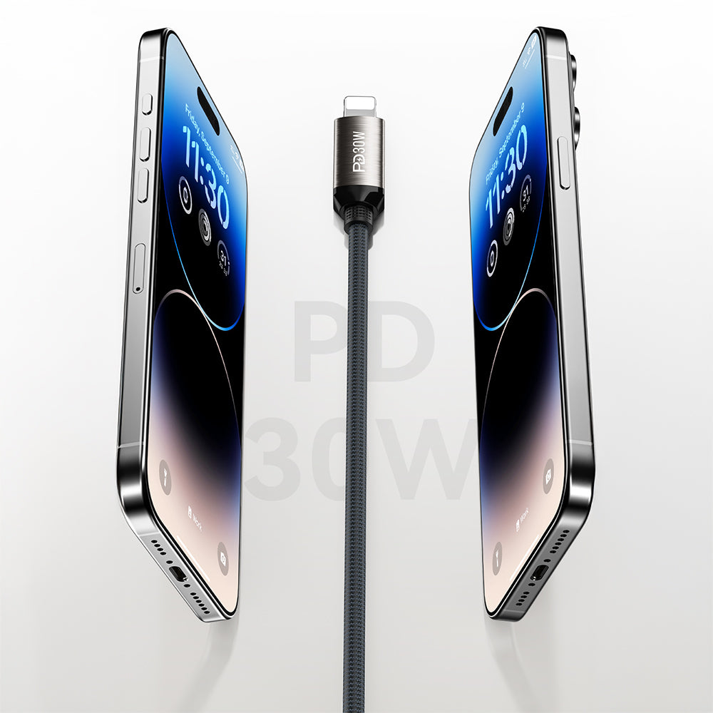 Recci RS35CL Type-C to Lightning PD 30W Örgü Tasarımlı Hızlı Şarj Özellikli 1 Metre Data ve Şarj Kablosu