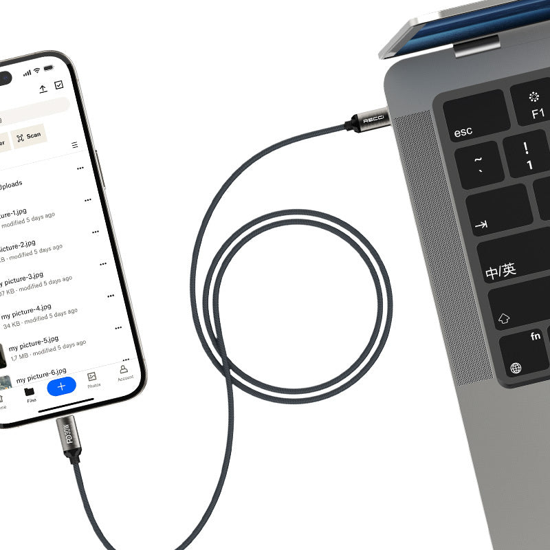 Recci RS35CL Type-C to Lightning PD 30W Örgü Tasarımlı Hızlı Şarj Özellikli 1 Metre Data ve Şarj Kablosu
