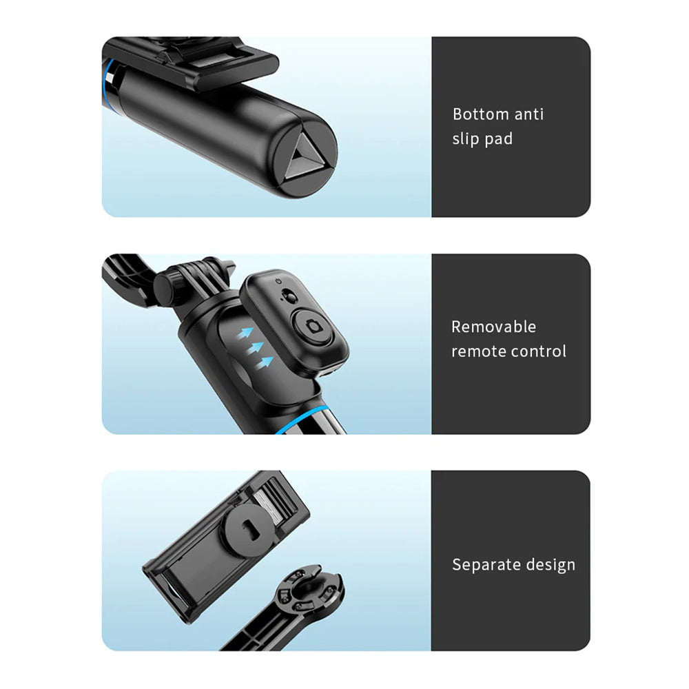Recci RSS-W03 Bluetooth 5.0 Uzaktan Kumandalı Çok Fonksiyonlu Selfie Çubuğu - 11