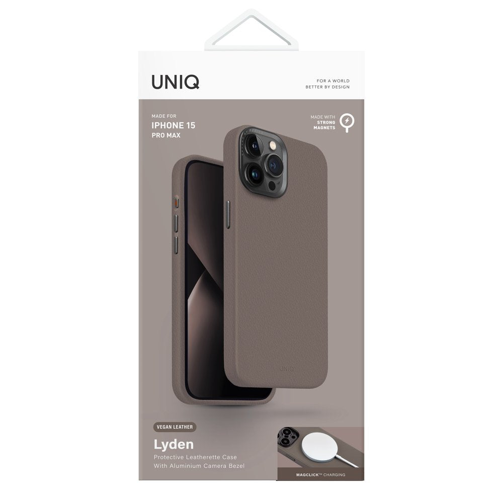 Uniq iPhone 15 Pro Max Lyden Magsafe Deri Telefon Kılıfı - 9